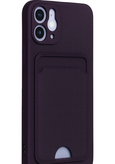 Newface Apple Uyumlu iPhone 12 Kılıf Kelvin Kartvizitli Silikon - Derin Mor Derin mor