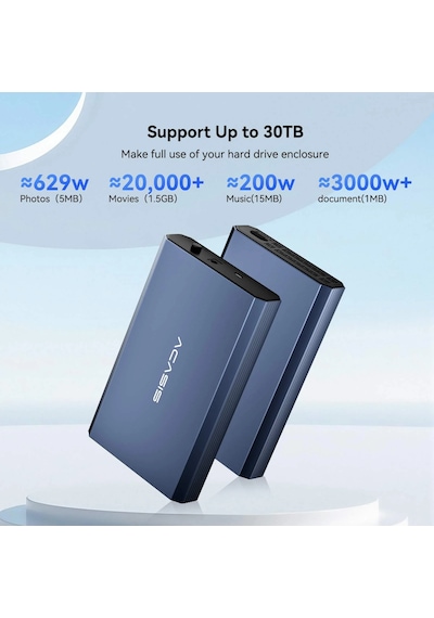 Acasis Ec7351 Pro 10gbps, 3.5"/2.5" Sata Hdd/ssd Uyumlu Adaptörlü Disk Kutusu Ac Ec7351pro
