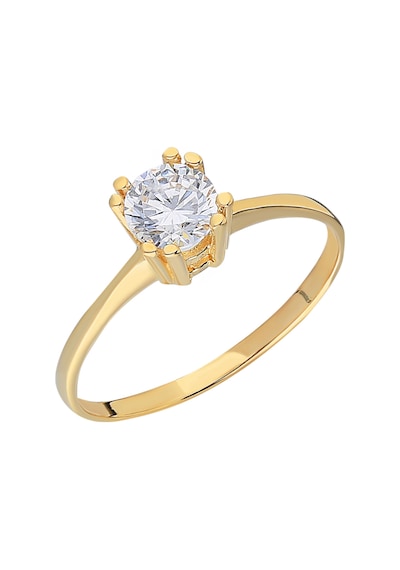 Chavin 0.75 Carat Tek Taş Sarı Altın Yüzük Br17
