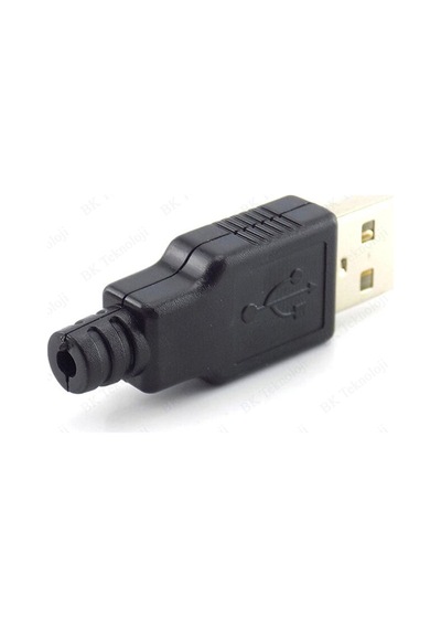 Plastik Muhafazalı Lehim Tipi 4 Pin USB A Erkek Fiş