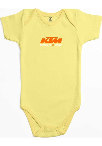 Zepplin Giyim Ktm Ready To Race Text Sarı Bebek Body Zıbın