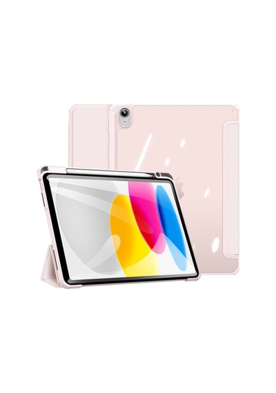 More TR Dux Ducis Apple Uyumlu iPad 10.2 2022 Kılıf Toby Series Kalem Yerli Manyetik Kapaklı Kılıf - Pembe