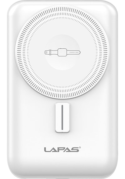 Lapas Lp-pw004 Akıllı Saat Kablosuz Şarj Özellikli Wireless Powerbank 10000mah 15w Beyaz