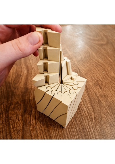3d Baskı Twisting Küp - Mekanik Dönen Bulmaca Küpü-bej