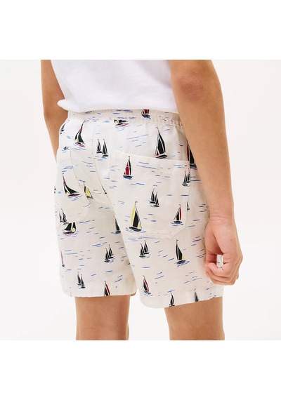 Tommy Hilfiger Print Linen Çocuk Beyaz Mayo Kb0kb09478 Beyaz