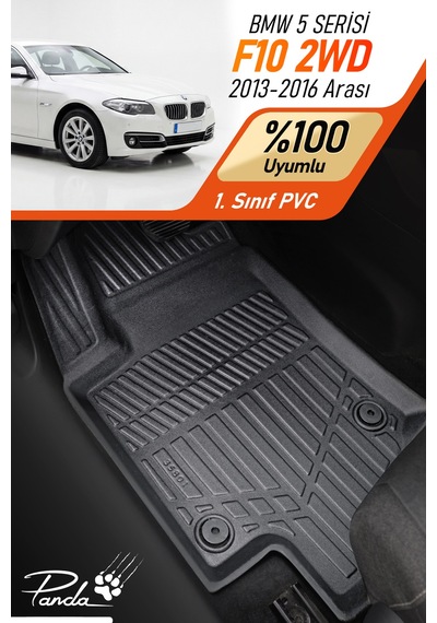 Siyah Bmw 5 Serisi F10 2wd 2013-2016 Arası Uyumlu 4d Havuzlu Paspas Takımı