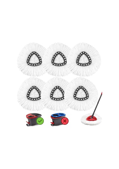O-ceda Easywring Spin Mop İçin 6'li Paket Paspas Değiştirme, Mikrofiber Sıkma Paspas Yedekleri, Derin Temizleme, Mak Genel