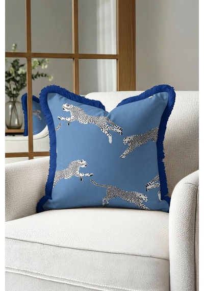 Lüks Leopar Motifli Saçaklı Yastık Kılıfı - Safari Şıklığı Modern Mavi Püsküllü Kırlent Kılıfı Toprak Ada Yeşili Lüks Leopar Motifli Saçaklı Yastık Kılıfı - Safari Şıklığı Modern Mavi Püsküllü Kırlent Kılıfı Toprak Ada Yeşili