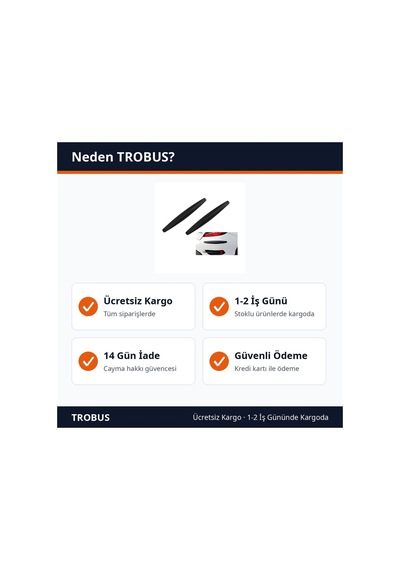 Trobus Oto Tampon Köşe Koruyucu Çıta Karbon Desenli 2 Parça Siyah