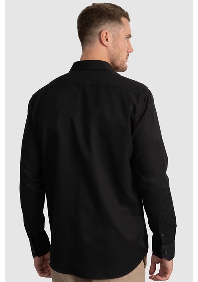 Tudors Klasik Fit Desenli Erkek Gömlek-22506 Siyah Tudors Klasik Fit Desenli Erkek Gömlek-22506 Siyah