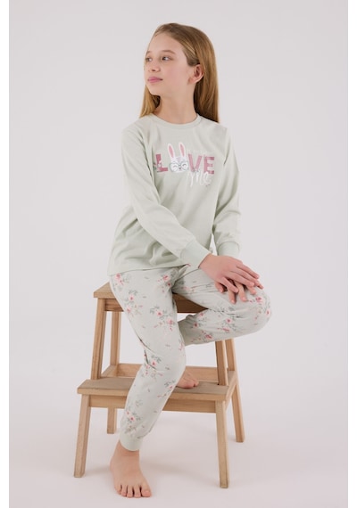 Rolypoly Kız Çocuk Yeşil Pijama Takımı 5274-48698 Yeşil