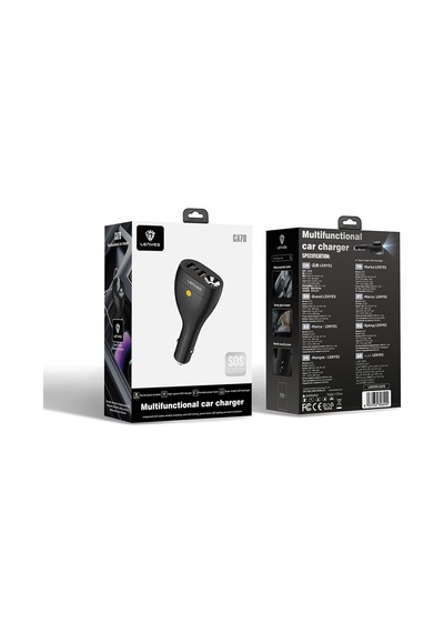 Lenyes Ca70 Type-c + Dual Usb-a Portlu Çok Fonksiyonlu Araç Şarj Aleti 20w Siyah