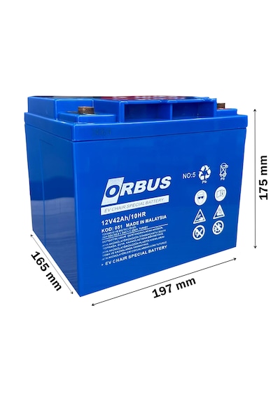 Orbus 12v 42ah Jel Engelli Araç Aküsü