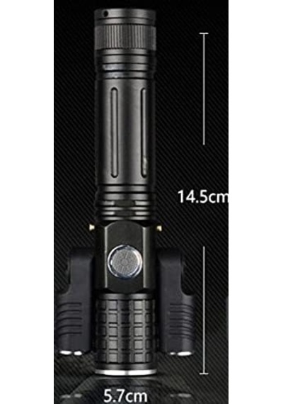 Üç-kafa Usb Şarj Cree Led El Feneri Alüminyum Taktik W8 E38