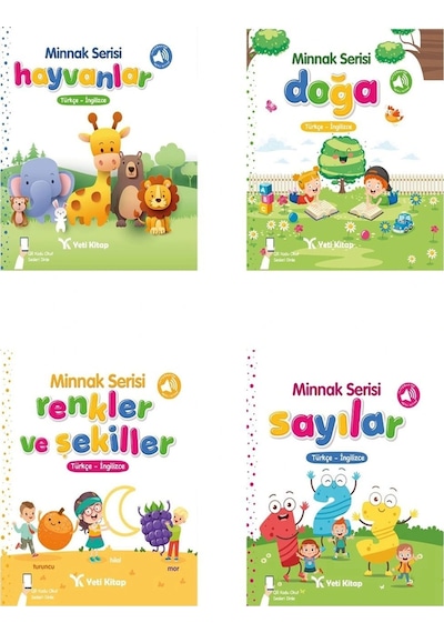 0-2 Yaş Minnak Kitaplar Serisi Türkçe-ingilizce/sesli 0-24 Ay Bebek Kitapları Ilk Kitabım 4 Kitap