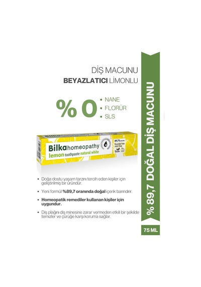 Homeopati Diş Macunu Natural White Limonlu