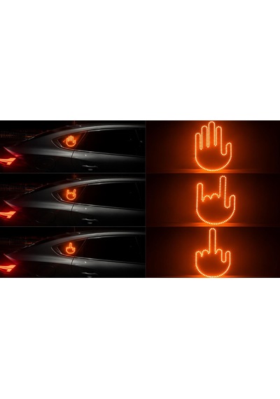Uzaktan Kumandalı El Orta Parmak Led Araba İçin Led Işık