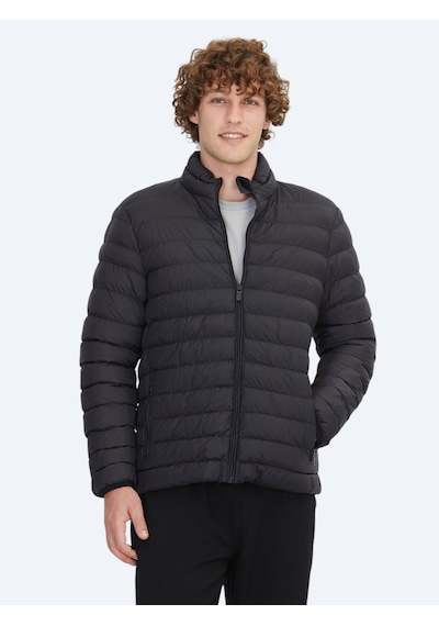 Kip Siyah Regular Fit Dik Yaka Casual Dokuma Mont Siyah