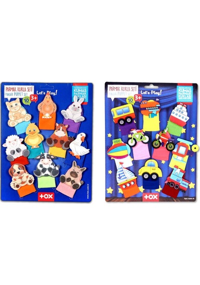 2 Set - 20 Parça Tox Taşıtlar ve Evcil Hayvanlar Parmak Kukla T77