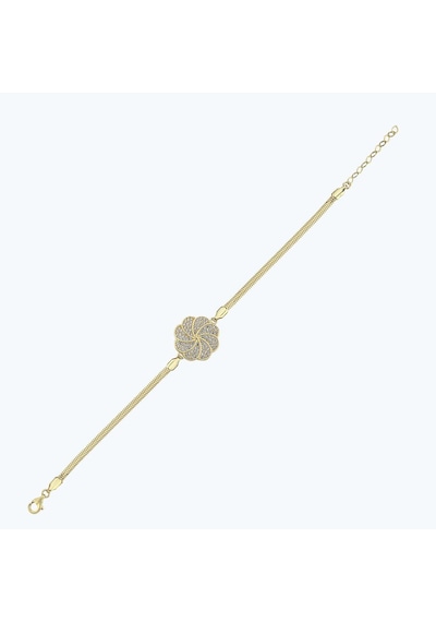 Altınbaş Altın Çiçek Balıksırtı Zincir Bileklik Abl0132-y-25825 Çok Renkli