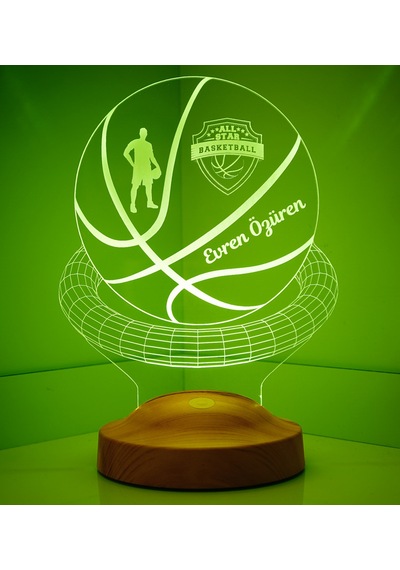Kişiye Özel 3 Boyutlu Basketbol Led Lamba