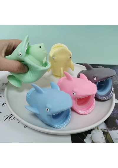 Sürpriz Karakterli Köpek Balığı Tasarımlı Squishy - 12'li Paket - Minik Balıklı