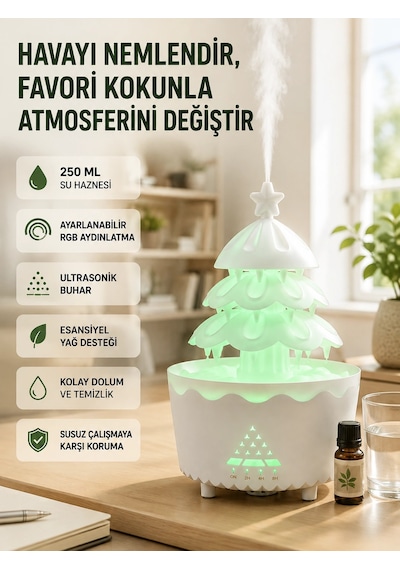 Mey Najmaddin Rgb Aydınlatmalı Şans Ağacı Aromaterapi Difüzörü 250 Ml Hava Nemlendirici Najmaddin