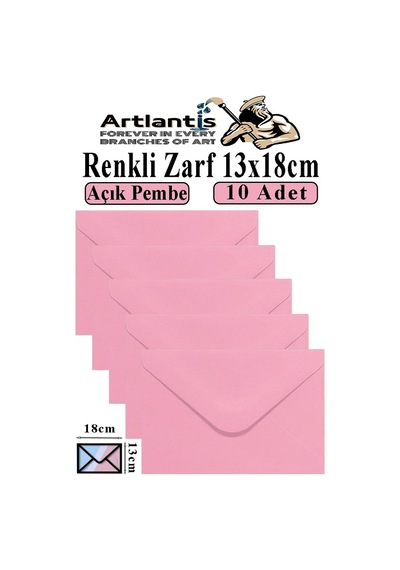 Açık Pembe Zarf 13x18 Cm 10 Adet Açık Pembe Mektup Zarfı Davetiye Zarfı Kartpostal Çekiliş Hediye Zarfı