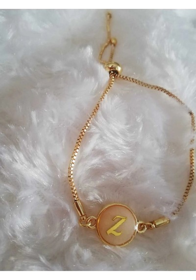 Altın Sedef Ayarlanabilir Kadın Gold Asansörlü Z Harf Bileklik Renkli