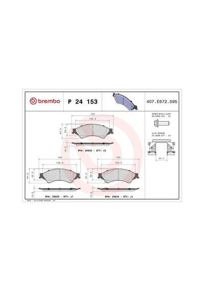 Ford Ranger On Fren Balatasi 2.0 2019-2024 Brembo P24153