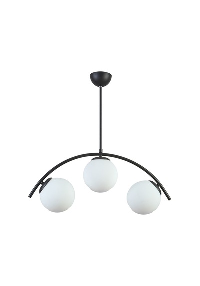 Polo Modern Tasarım Cafe Mutfak Salon Siyah Renk Beyaz Camlı 3 Lü Avize Diğer