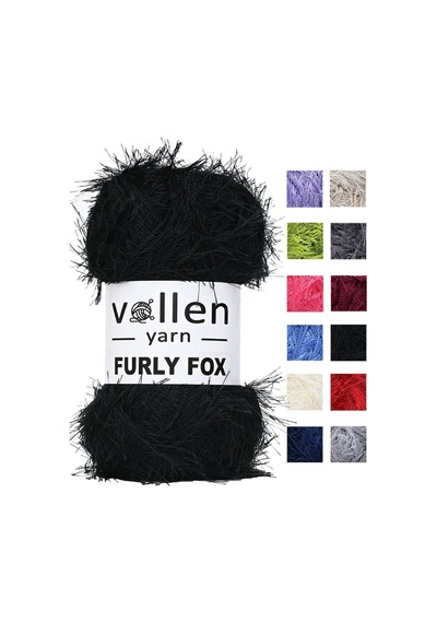 Furly Fox El Örgü Ipi Hırka Kazak Ipliği,tuylu Ip,pelus Ip,sakalli Ip,battaniye Ipi,paspas Ipi,siyah