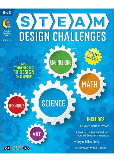 Creative Teaching Press Steam Tasarım Zorlukları Kaynak Kitabı, 3. Sınıf Bilim, Teknoloji, Mühendislik, Sanat, Matematik 8210 Çok Renkli
