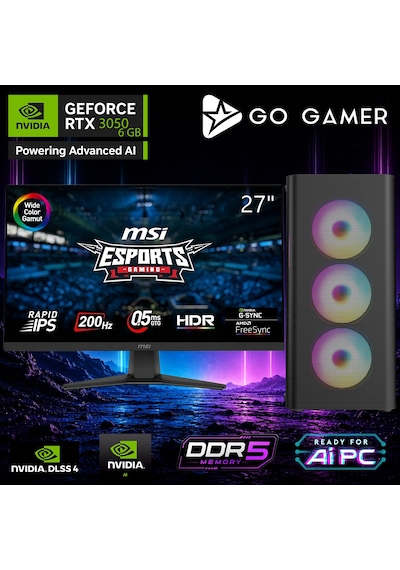 Go Gamer E576DF i7-13700F 16 GB 1 TB SSD RTX3050 6 GB 27" Free Dos Oem Paket Masaüstü Oyuncu Bilgisayarı