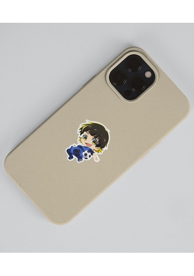 Bluelock-meguru Bachira-parlak Kağıt -2li Sticker Set-telefon Süsleme Blue Lock Beyaz
