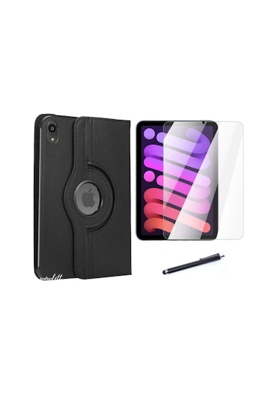 Ipad Mini 7 2024 /mini 6 Dönebilen Pu Deri Standlı Tablet Kılıfı Ekran Koruyucu Dokunmatik Kalem Kapaklı Kılıf