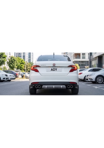 Fiat Egea Sedan Piano Black Arka Difüzör Çift Çıkış Krom Egzozlu