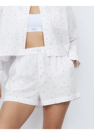 Marks & Spencer Pamuklu Çiçek Desenli Pijama Şort T37003470S Çok Renkli