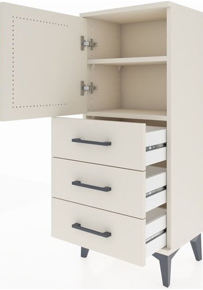 Arges Komodin 2 Raflı 3 Çekmeceli Tek Kapaklı 44x30x106 Aytaşı-aytaşı Aytası