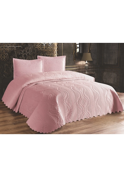 Jumbo Soft 3 Parça Çift Taraflı Pike Takımı Pudra