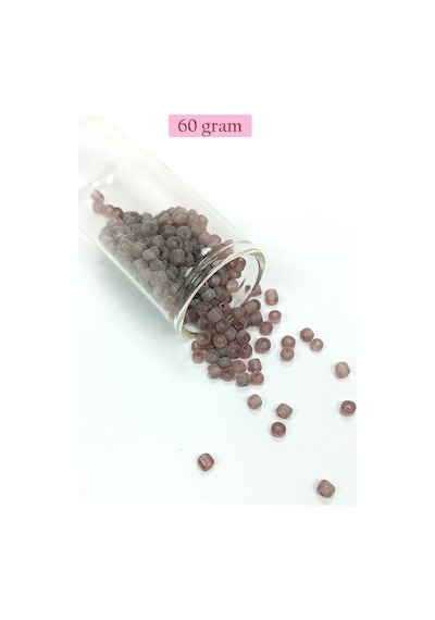 Dökme Cam Kum Boncuk Büyük Boy 6/0 4 Mm - 60 Gram - Şeffaf Gri - Bnc141 Diğer