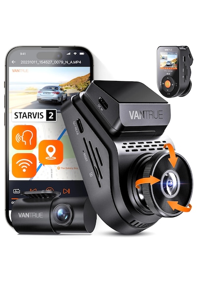 Vantrue Sonnet1 Pro Qhd 60fps Wi-fi 2 Kameralı Araç Kamerası