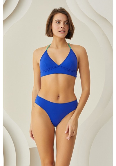 Loya Kadın Saks Mavi Nia Üçgen Tek Üst Bikini Saks Mavi