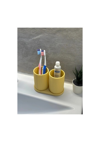 Sarı Diş Fırçalık Seti Ve Banyo Düzenleyici Zyndo