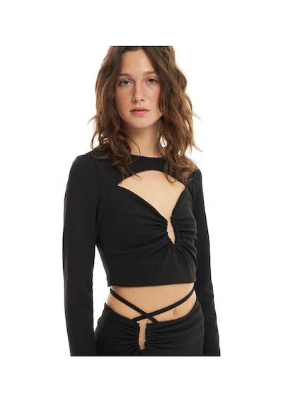 Fashion Cocktail Toka Aksesarlı Uzun Kol Crop Yırtmaçlı Beli Bağlama Midi Etek Takım Siyah Siyah Fashion Cocktail Toka Aksesarlı Uzun Kol Crop Yırtmaçlı Beli Bağlama Midi Etek Takım Siyah Siyah