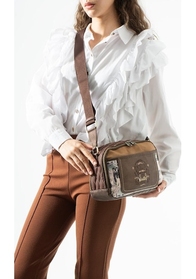 Baginn Retro Vegan Deri Amazing Ventis Kadın Postacı Çanta 27 18 Cm Suni Deri Omuz Çantası Çok Cepli Kahverengi