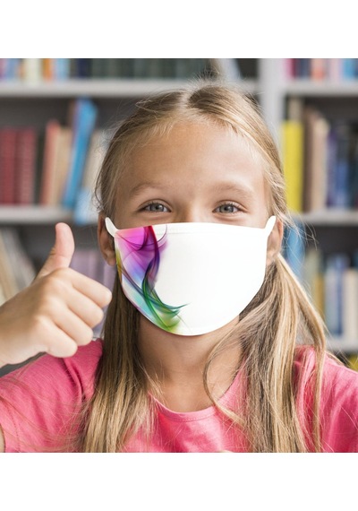 20 Adet Yıkanabilir Beyaz Çocuk Maske-10