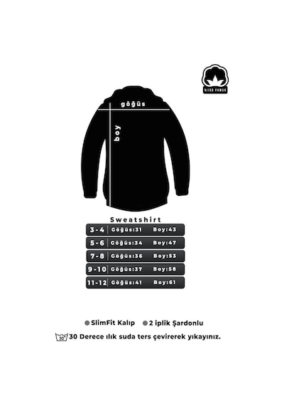 Uyguntarz Boğa Baskılı Erkek - Kız Çocuk Rahat Kalıp Sweatshirt Siyah