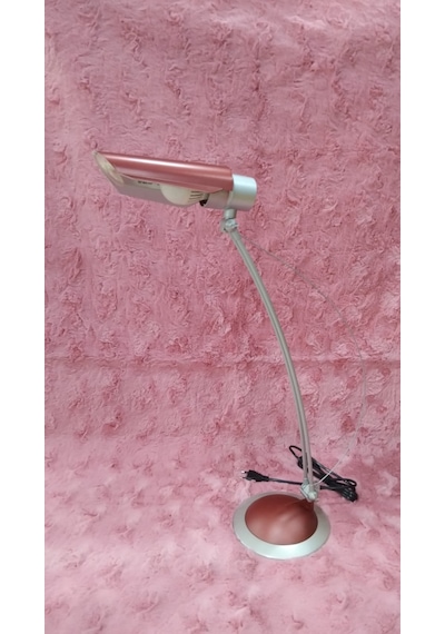 Bordo Gümüş Renk Masa Lamba Siyah Kablolu Ampul İle Çalışan 73cm