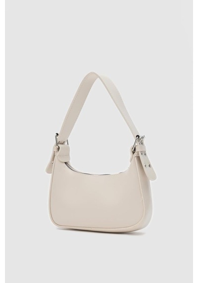 Shule Bags Muse Oval Baget Çanta Krem Krem